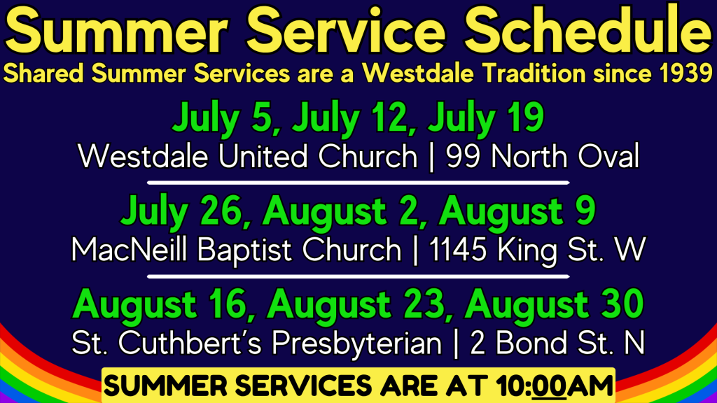 Summer Service Schedule